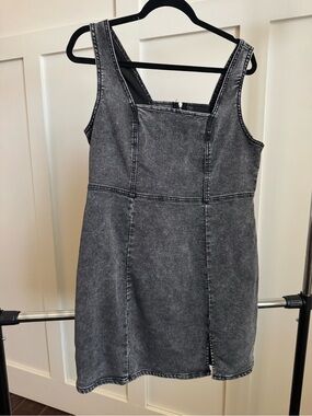 No Boundaries Black Washed Denim Mini Dress